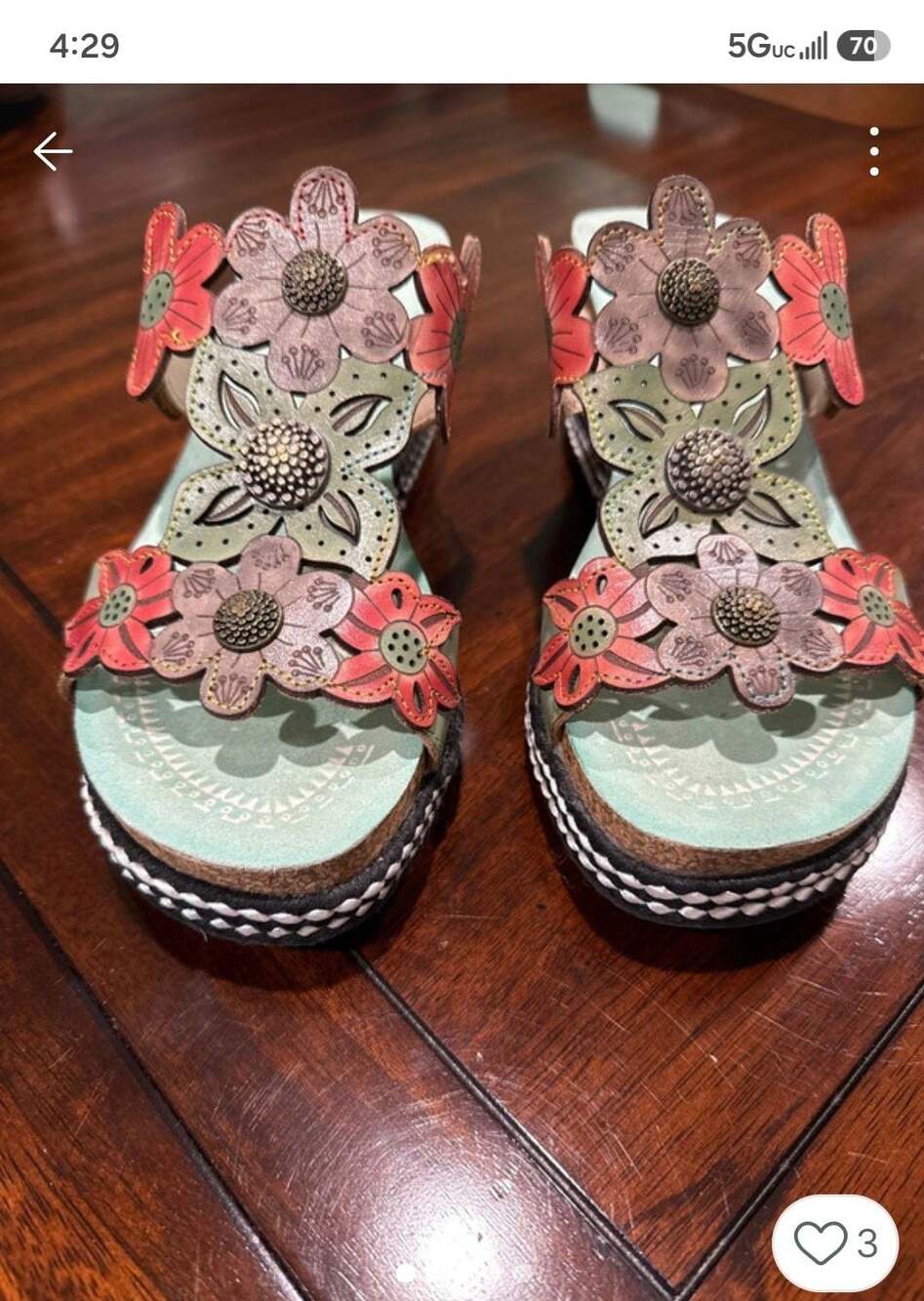 L'Artiste by Spring Step Damour Floral Platform Wedge Sandals